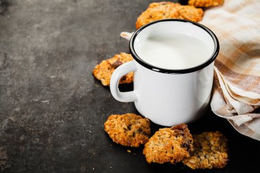 çikolata kurabiye ve süt