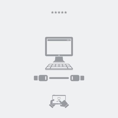 Bilgisayar kablosu simgesi, bilgisayar kablosu vektörü, bilgisayar kablosu symbo