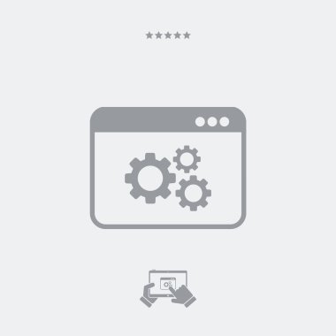 Bilgisayar ayarları düz simgesi