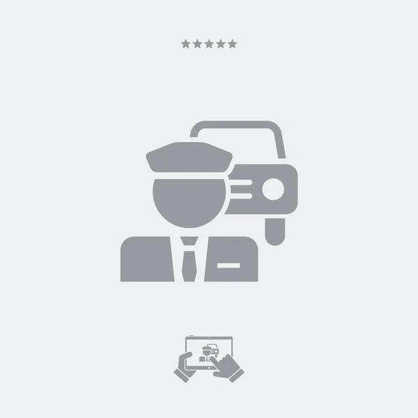 Icono del botón de servicio de chófer — Vector de stock