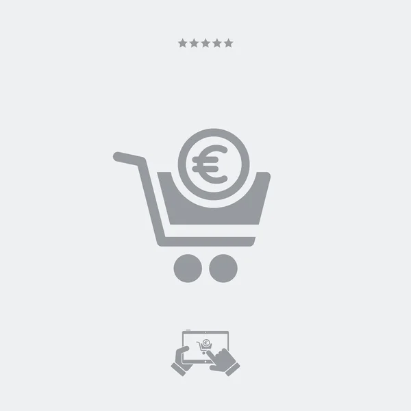 Compras completas pagando en euros — Vector de stock