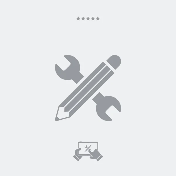 Llave y pluma - Icono de estudio de diseño — Vector de stock