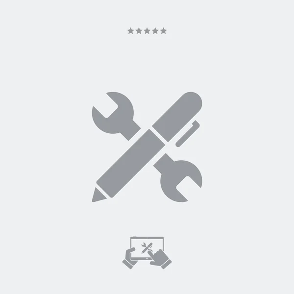 Skiftnyckel och pen - Design studio ikon — Stock vektor