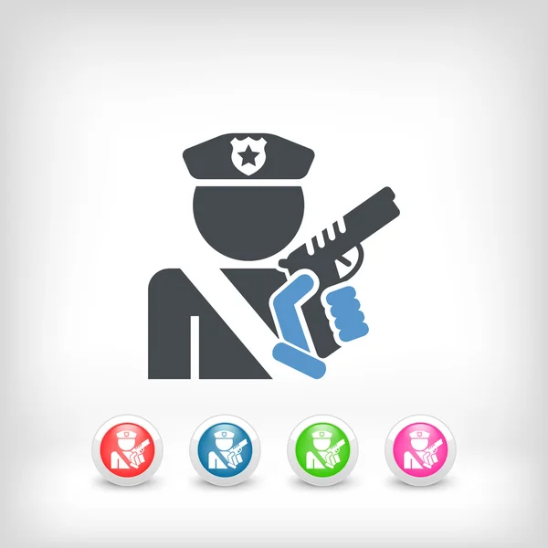 Politieagent pictogram — Stockvector