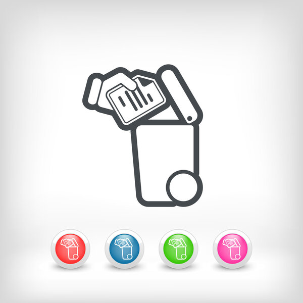 Отдельный значок сбора отходов