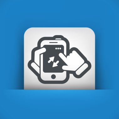 Akıllı telefon ikonu. Dosya aktarımı.
