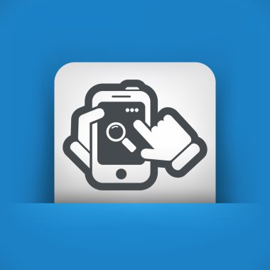 Akıllı telefon ikonu. Dosya araması.