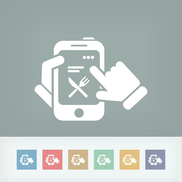 Значок смартфона. Еда, ресторан и рецепты.