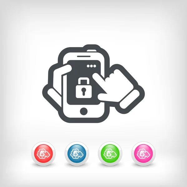 Smartphone icon. Security Lock. — Stock Vector