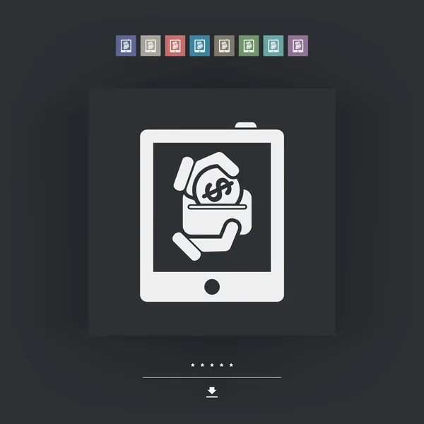 Icono de dinero en el dispositivo táctil — Archivo Imágenes Vectoriales