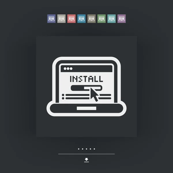 Ikona instalacji PC — Wektor stockowy