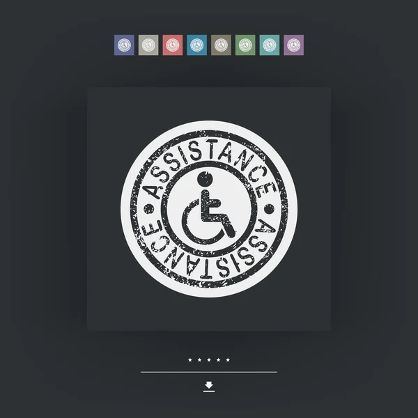 Handicap assistance stamp icon — Stock Vector