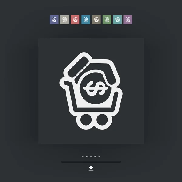 Icono de carro de dinero — Vector de stock