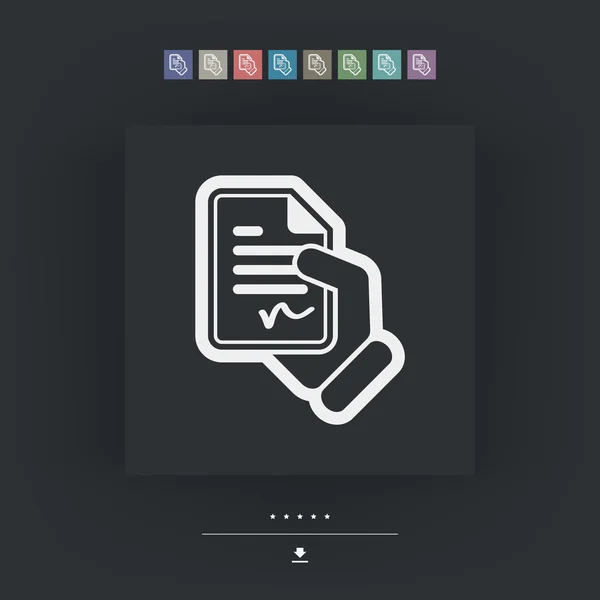 署名付きのドキュメント アイコン — ストックベクタ