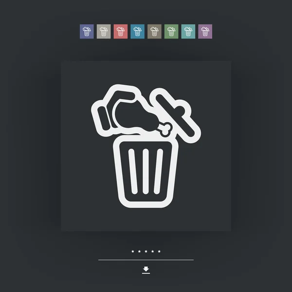 Gıda çöp kutusu simgesi — Stok Vektör