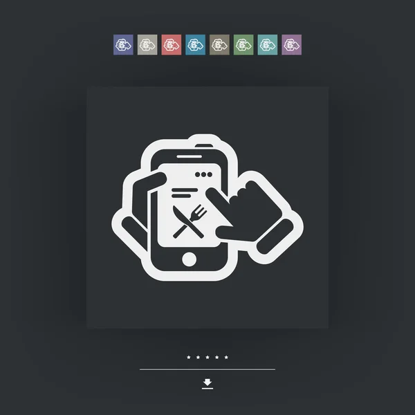 Akıllı telefon ikonu. Yemek, restoran ve yemek tarifleri.. — Stok Vektör