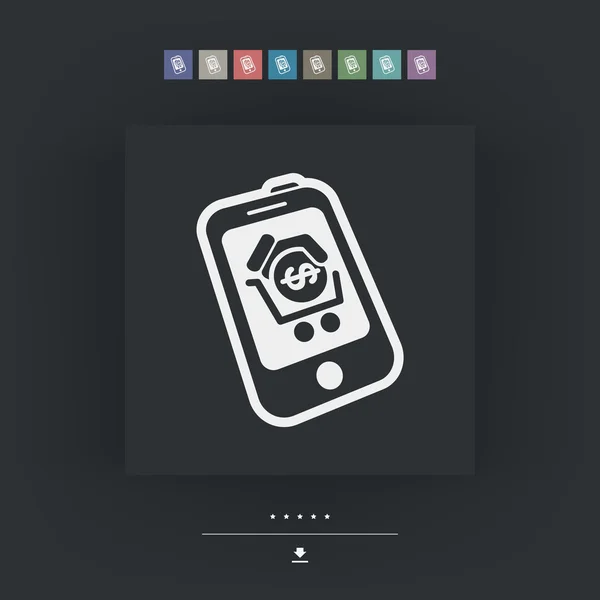 Icono del carrito del teléfono inteligente — Archivo Imágenes Vectoriales