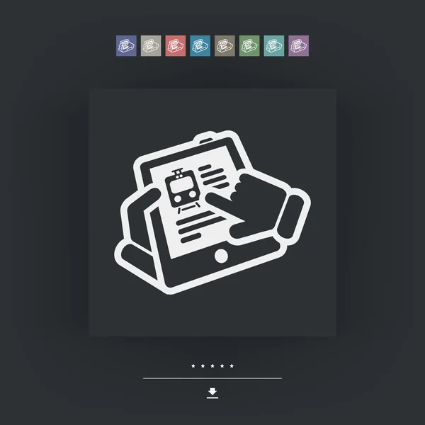 Tren Web sitesinde tablet simgesi — Stok Vektör