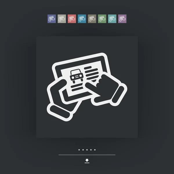 タブレット上の自動車ウェブサイト — ストックベクタ