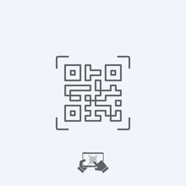 Qrcode ícone fino —  Vetores de Stock