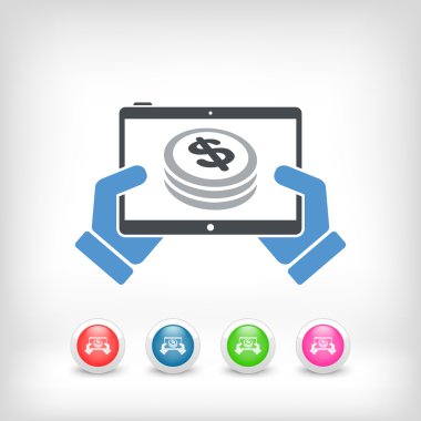 Financial application on tablet - Dollars clipart