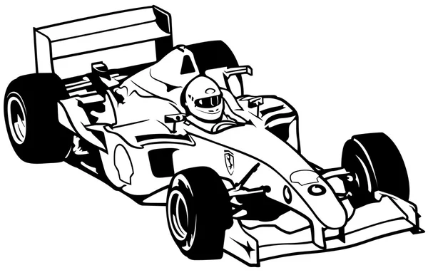 Formel 1 mit Fahrer — Stockvektor
