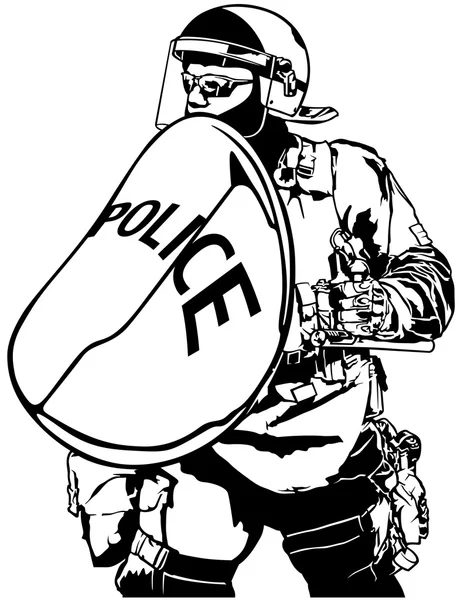 Police Heavy Armor — Stock Vector