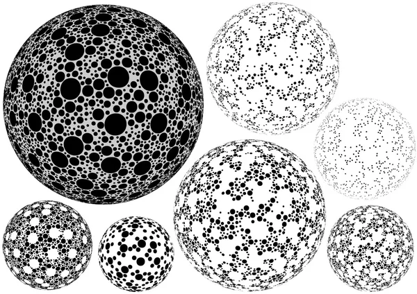 Formas esféricas pontilhadas —  Vetores de Stock