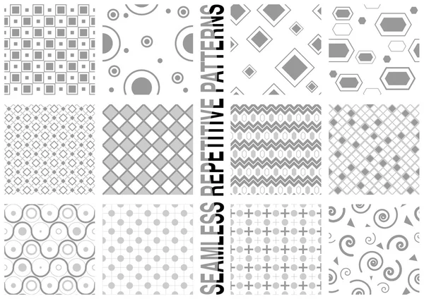 12 seamless mönster — Stock vektor