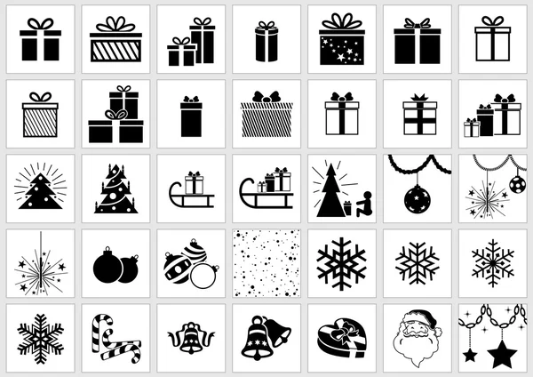 Colección de iconos de Navidad — Vector de stock