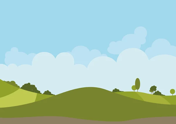 Primavera verde paisaje — Vector de stock