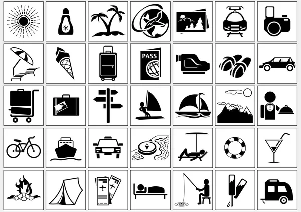 Vacation and Holiday Icons — Stock Vector