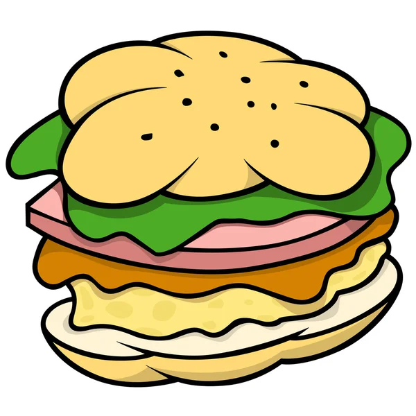 Färgade tecknade Hamburger — Stock vektor