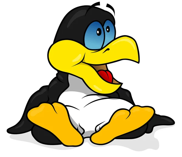 Чёрный сидящий пингвин — стоковый вектор