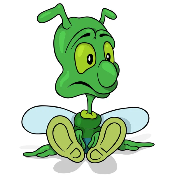 Sitting Green Beetle — Stock Vector
