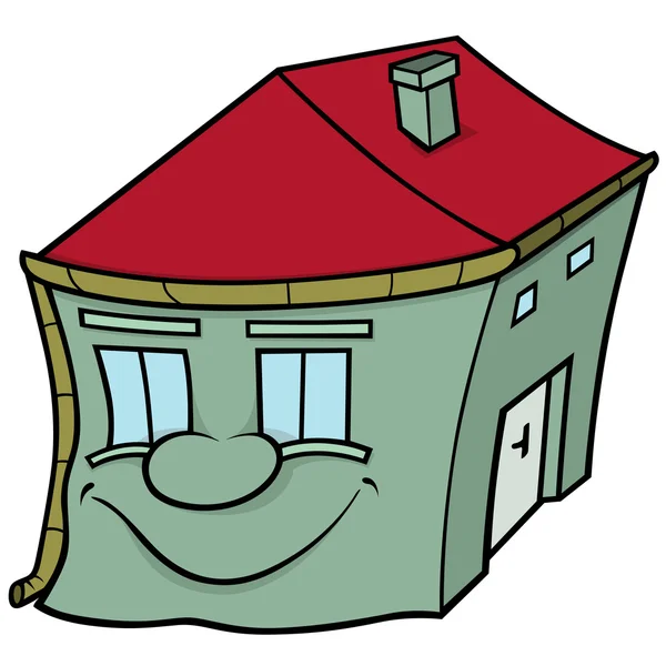 Maison avec Visage Souriant — Image vectorielle