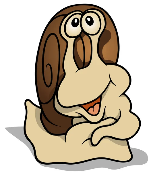 Caracol alegre de dibujos animados — Vector de stock