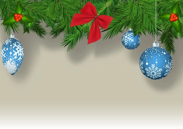 Kerst achtergrond met kerstballen — Stockvector