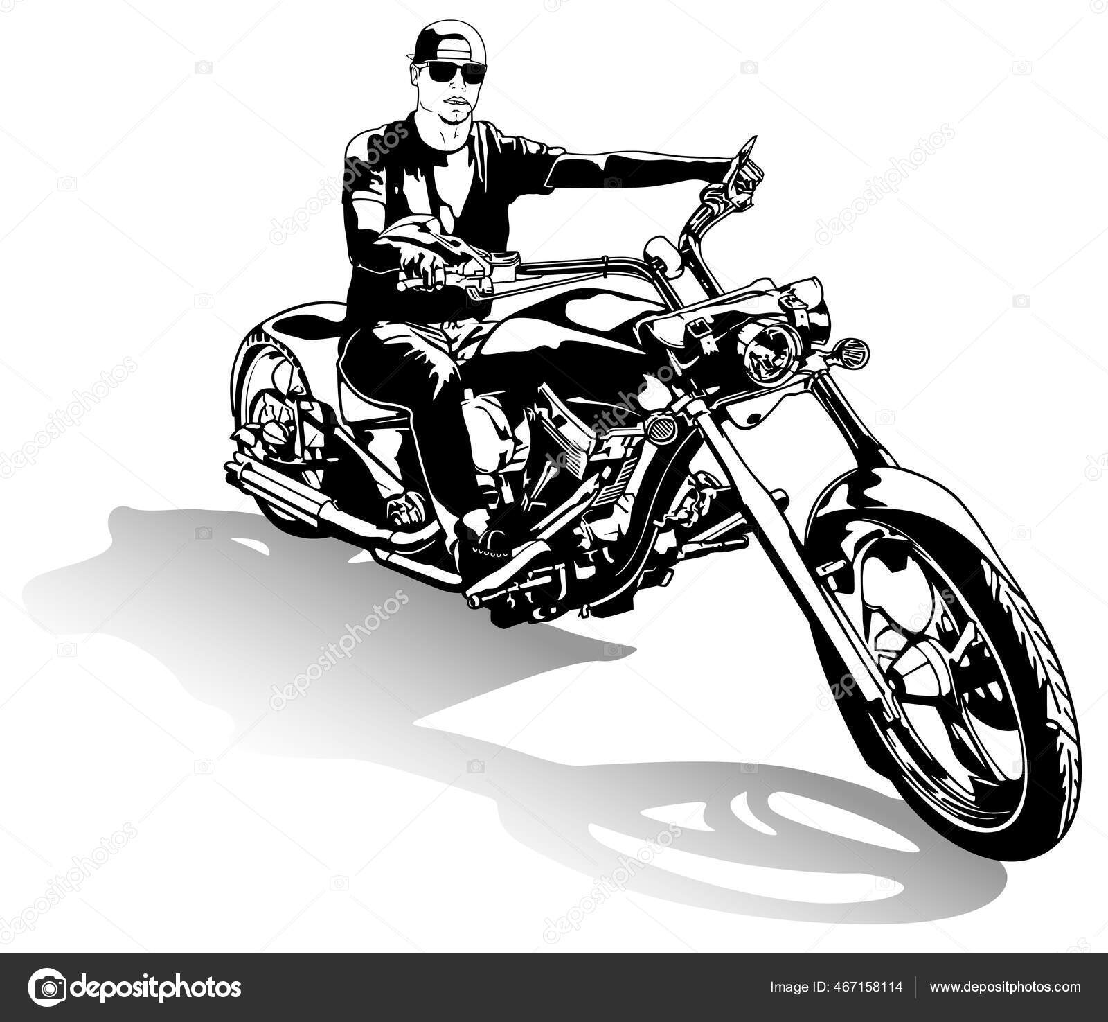 Vetores e ilustrações de Motociclista desenho para download gratuito