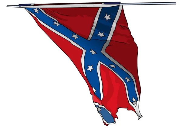 Flagge Der Armee Der Konföderierten Staaten Den Usa Farbige Illustration — Stockvektor