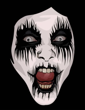Ceset Boyası Makyajı - Black and White Sketch as Design Element for Black Metal or Death Metal or Metal Music Design, Vector Illustration