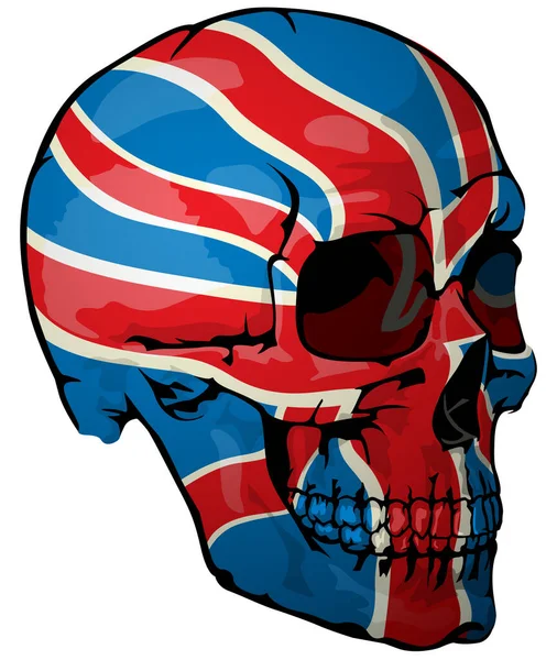 British Flag Painted Skull Design Element National Colors Your Graphic — Stock Vector