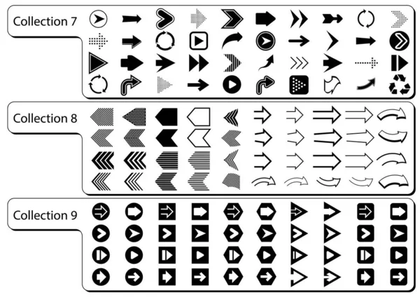 Колекція Чорних Стрілок 120 Чорно Білих Ілюстрацій Вашого Використання Веб — стоковий вектор