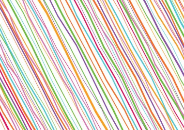 Beyaz Arkaplanda Renkli Çapraz Çizgi Deseni - Grafik Tasarımlarınız için Renkli Çizim, Vektör