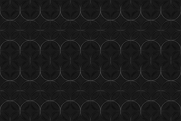 배경에 Repetitive Circle Seamless Pattern Geometric Texture Shades Metallic Colors — 스톡 벡터