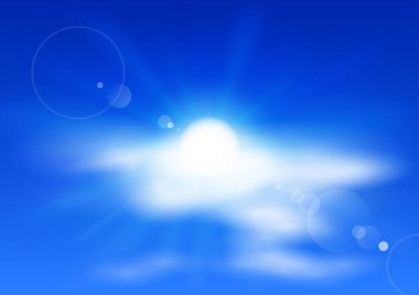 Bulutlu ve güneşli gökyüzü