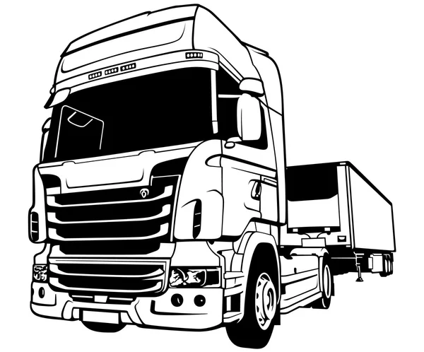 Camion remorque — Image vectorielle