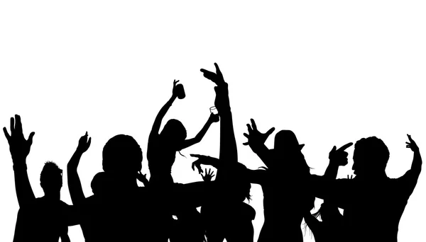 Dancing Crowd Silhouette — Stock Vector