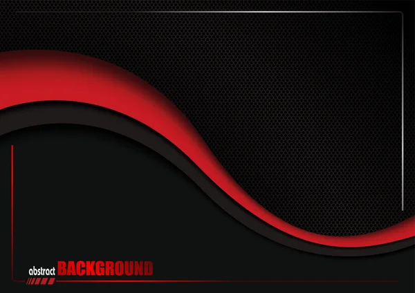 Grille à pointillés noirs et vague rouge — Image vectorielle