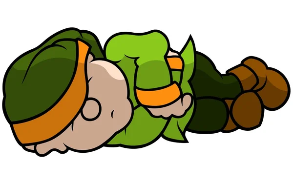 Groene dwerg slapen — Stockvector